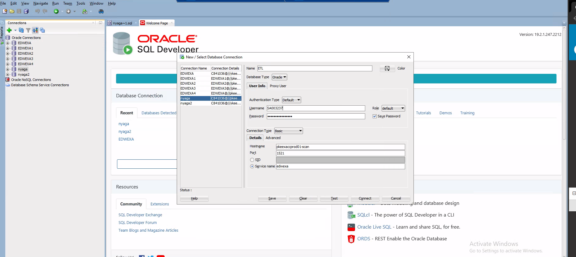 SQL Developer login